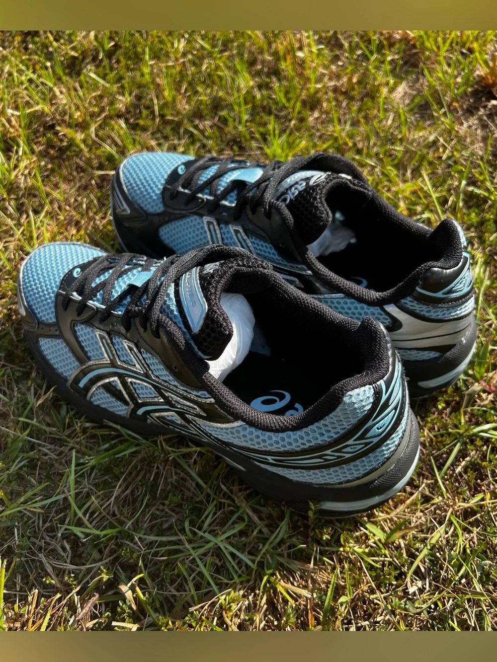 CLEAN Asics size 9.5 Mens Gel-1130 Black Ice Blue shoes